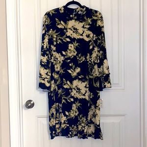 Emma & Michele Mock Neck Floral Dress